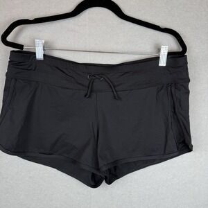 Athleta Women's Sz Large Black Kata Surge Swim Shorts Drawstring